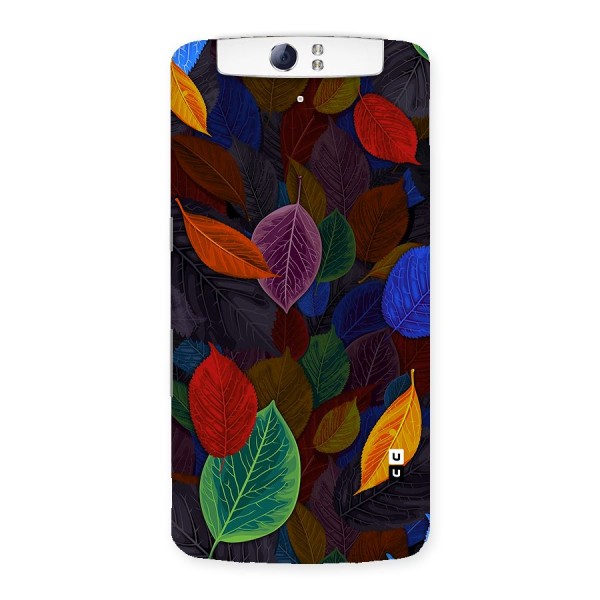 Colorful Leaves Pattern Back Case for Oppo N1