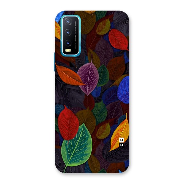 Colorful Leaves Pattern Back Case for Vivo Y12s