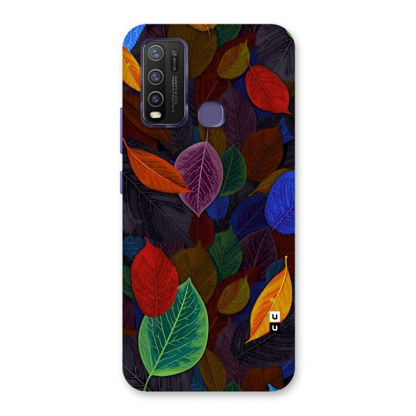 Colorful Leaves Pattern Back Case for Vivo Y30
