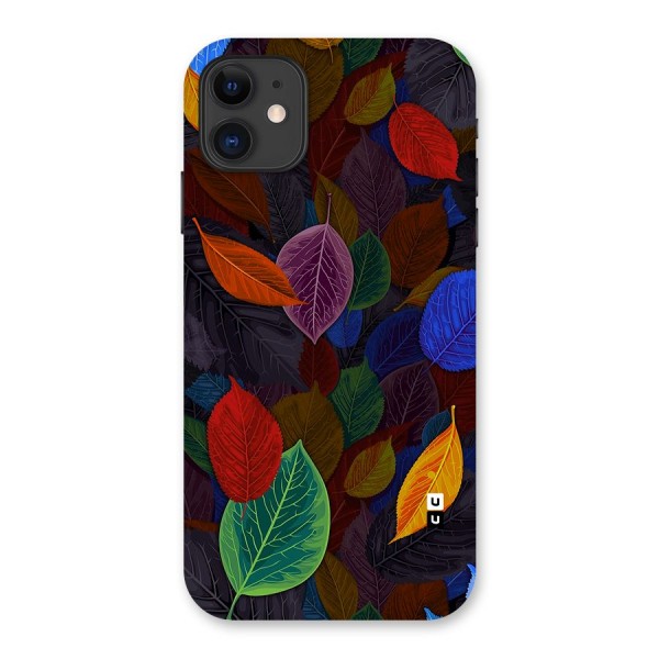 Colorful Leaves Pattern Back Case for iPhone 11