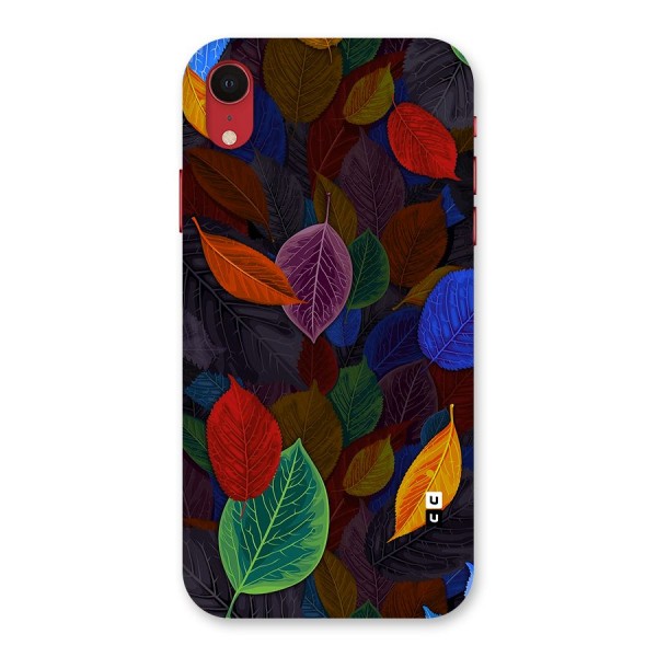 Colorful Leaves Pattern Back Case for iPhone XR
