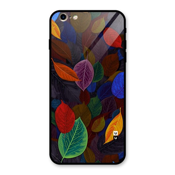 Colorful Leaves Pattern Glass Back Case for iPhone 6 Plus 6S Plus