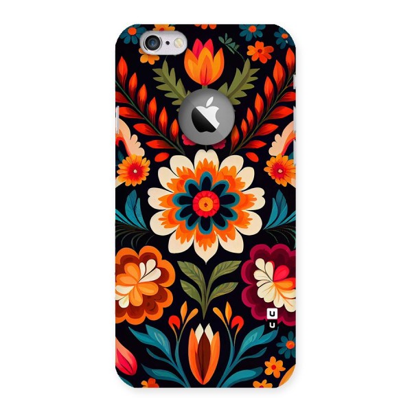 Colorful Mexican Floral Pattern Back Case for iPhone 6 Logo Cut