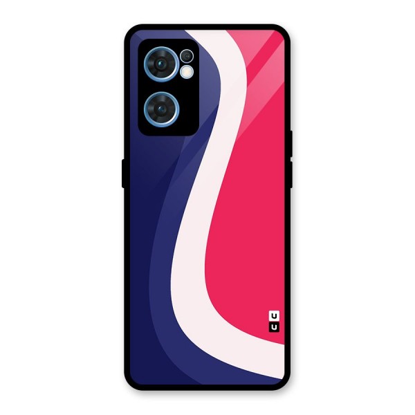 Colorful Wavy Print Glass Back Case for Oppo Reno7 5G
