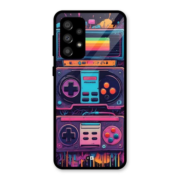 Comic Gaming Console Glass Back Case for Galaxy A32