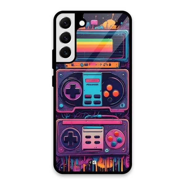 Comic Gaming Console Glass Back Case for Galaxy S22 Plus 5G