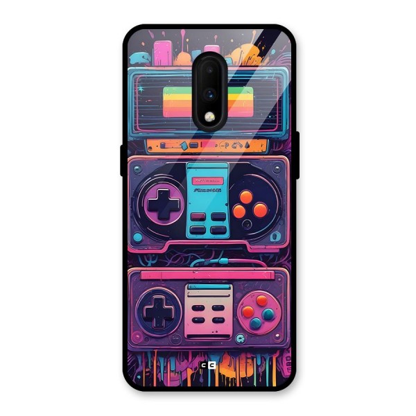 Comic Gaming Console Glass Back Case for OnePlus 7