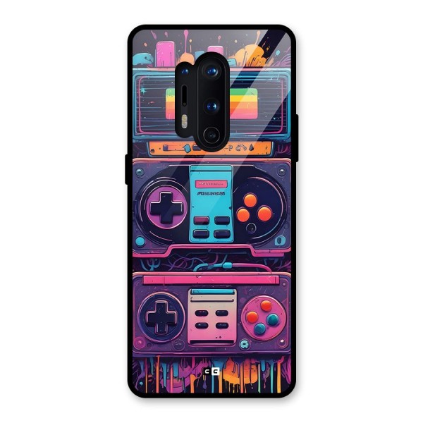 Comic Gaming Console Glass Back Case for OnePlus 8 Pro