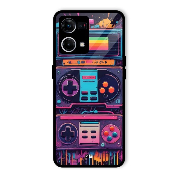 Comic Gaming Console Glass Back Case for Oppo F21s Pro 4G