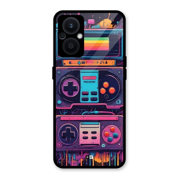 Comic Gaming Console Glass Back Case for Oppo F21s Pro 5G