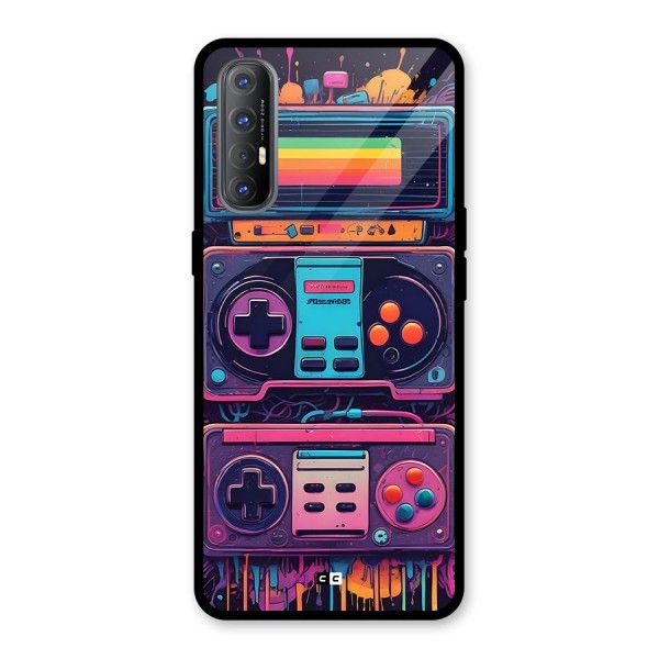 Comic Gaming Console Glass Back Case for Oppo Reno3 Pro