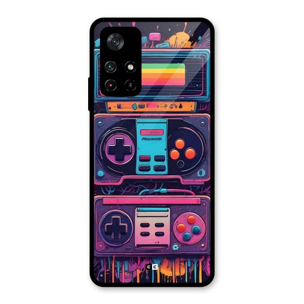 Comic Gaming Console Glass Back Case for Poco M4 Pro 5G