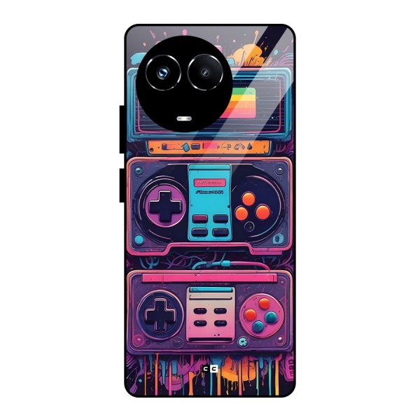 Comic Gaming Console Glass Back Case for Realme 11X