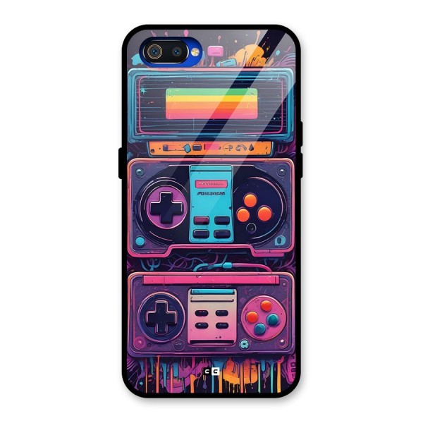 Comic Gaming Console Glass Back Case for Realme C2