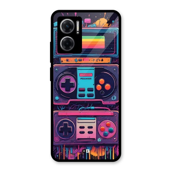 Comic Gaming Console Glass Back Case for Redmi 11 Prime 5G