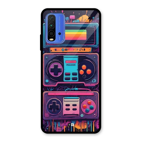 Comic Gaming Console Glass Back Case for Redmi 9 Power