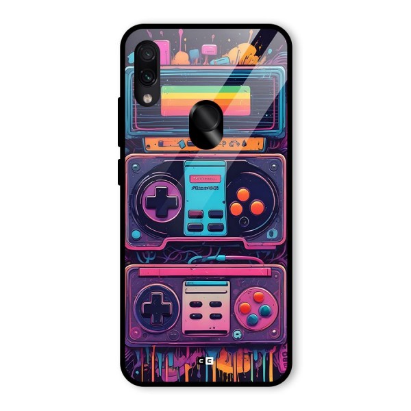 Comic Gaming Console Glass Back Case for Redmi Note 7S