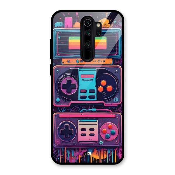 Comic Gaming Console Glass Back Case for Redmi Note 8 Pro