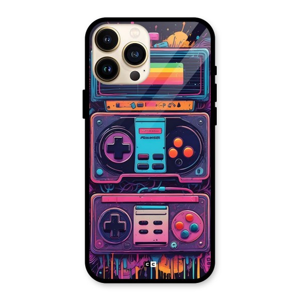 Comic Gaming Console Glass Back Case for iPhone 13 Pro Max