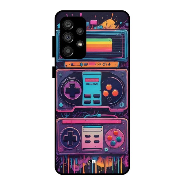 Comic Gaming Console Metal Back Case for Galaxy A73 5G