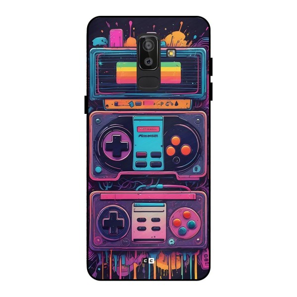 Comic Gaming Console Metal Back Case for Galaxy J8
