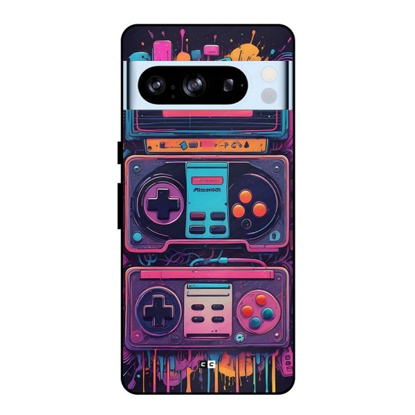 Comic Gaming Console Metal Back Case for Google Pixel 8 Pro