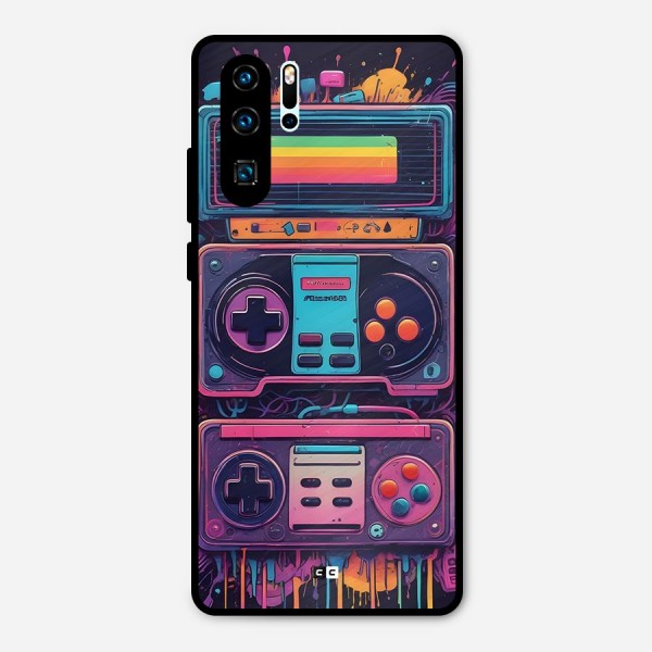 Comic Gaming Console Metal Back Case for Huawei P30 Pro