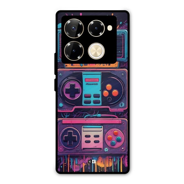Comic Gaming Console Metal Back Case for Infinix Note 40 Pro Plus