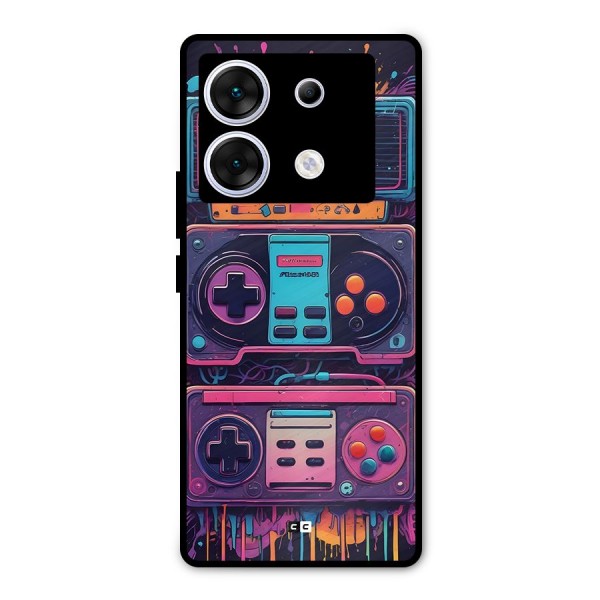 Comic Gaming Console Metal Back Case for Infinix Zero 30 5G