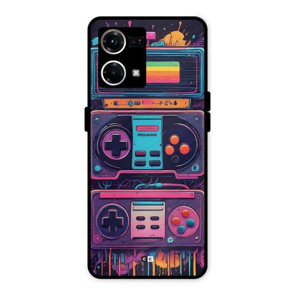 Comic Gaming Console Metal Back Case for Oppo F21s Pro 4G