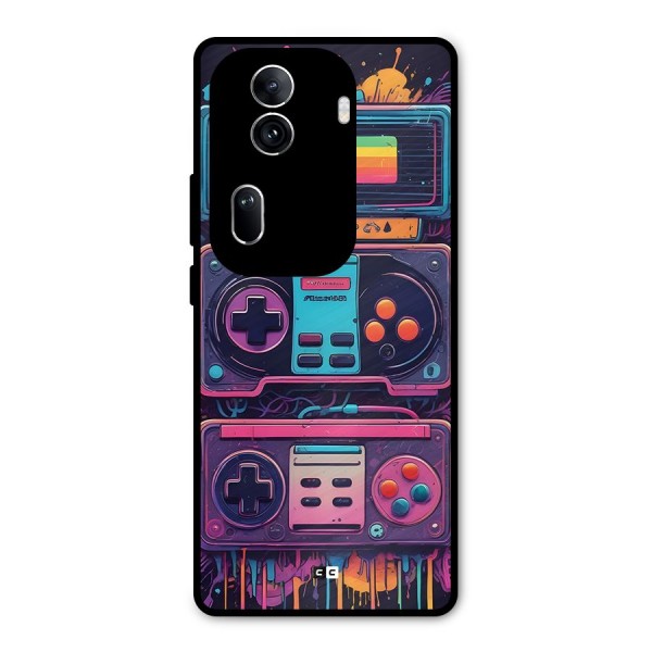 Comic Gaming Console Metal Back Case for Oppo Reno11 Pro 5G