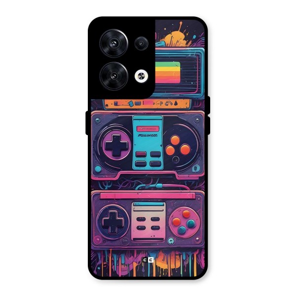 Comic Gaming Console Metal Back Case for Oppo Reno8 5G
