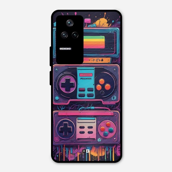 Comic Gaming Console Metal Back Case for Poco F4 5G