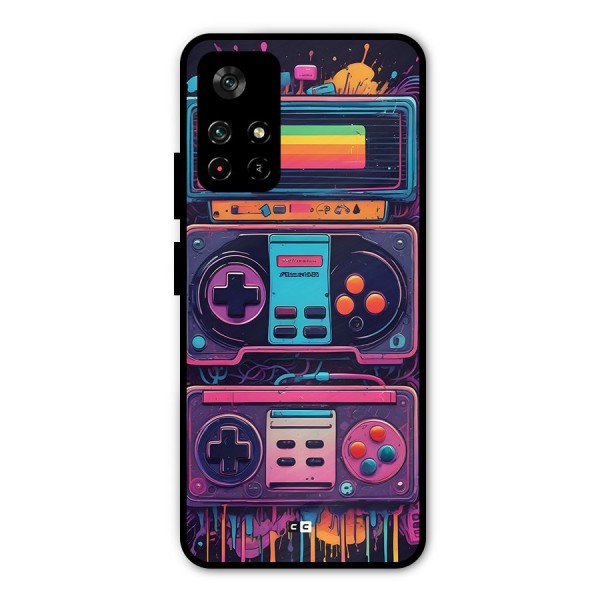 Comic Gaming Console Metal Back Case for Poco M4 Pro 5G