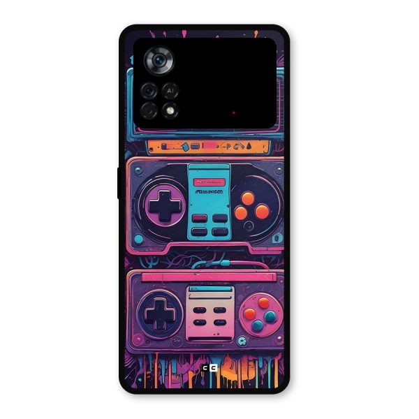 Comic Gaming Console Metal Back Case for Poco X4 Pro 5G
