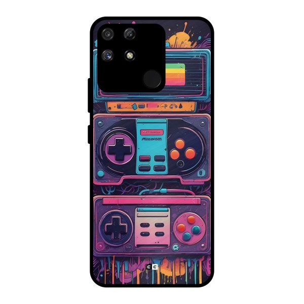 Comic Gaming Console Metal Back Case for Realme Narzo 50A