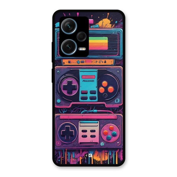 Comic Gaming Console Metal Back Case for Redmi Note 12 Pro Plus 5G