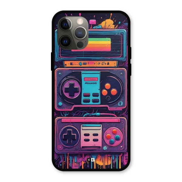 Comic Gaming Console Metal Back Case for iPhone 12 Pro