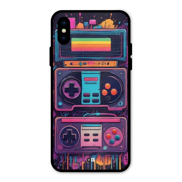 Comic Gaming Console Metal Back Case for iPhone XS
