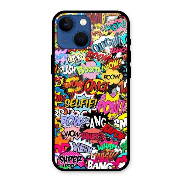 Comic Ringtone Glass Back Case for iPhone 13 Mini