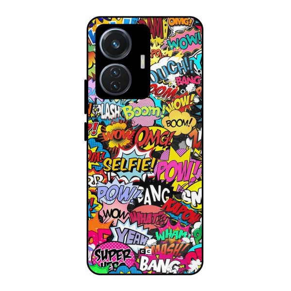 Comic Ringtone Metal Back Case for iQOO Z6 44W
