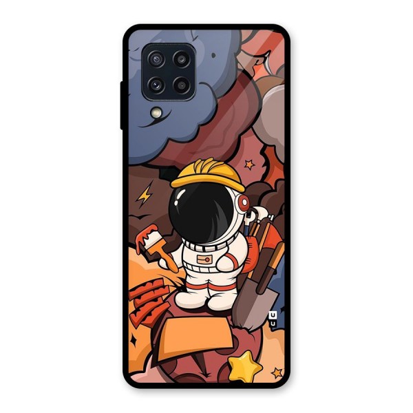 Comic Space Astronaut Glass Back Case for Galaxy M32