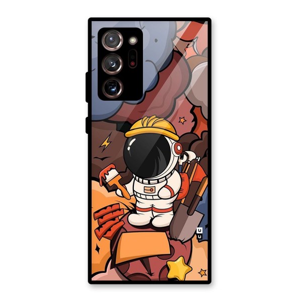 Comic Space Astronaut Glass Back Case for Galaxy Note 20 Ultra 5G