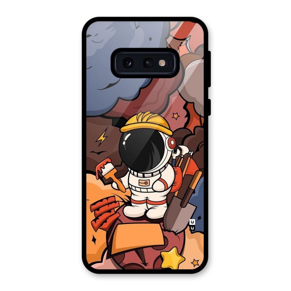 Comic Space Astronaut Glass Back Case for Galaxy S10e