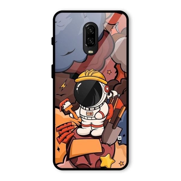 Comic Space Astronaut Glass Back Case for OnePlus 6T