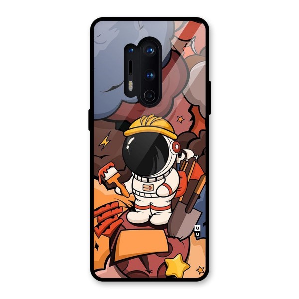 Comic Space Astronaut Glass Back Case for OnePlus 8 Pro