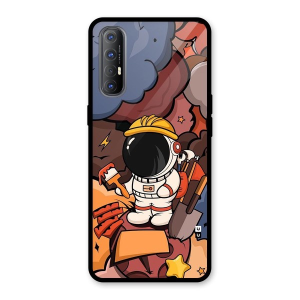 Comic Space Astronaut Glass Back Case for Oppo Reno3 Pro