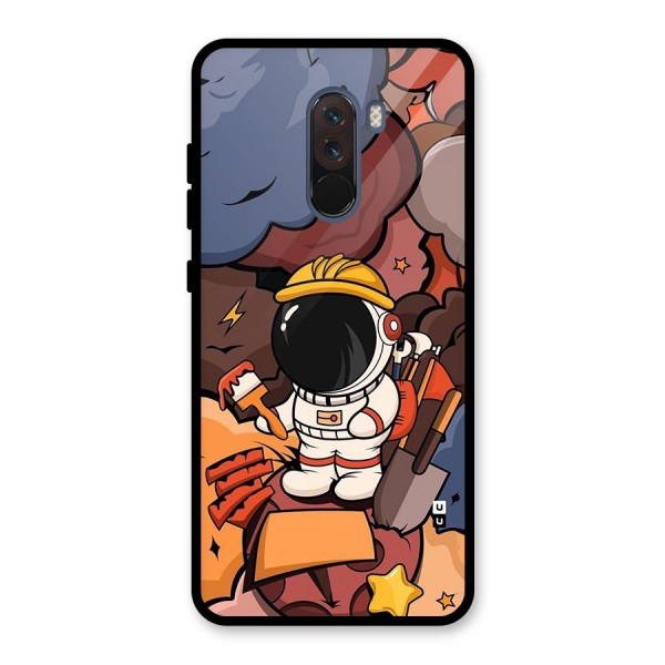 Comic Space Astronaut Glass Back Case for Poco F1