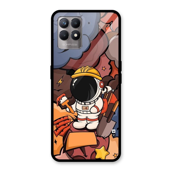 Comic Space Astronaut Glass Back Case for Realme Narzo 50