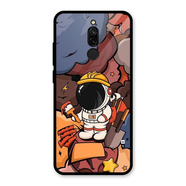 Comic Space Astronaut Glass Back Case for Redmi 8